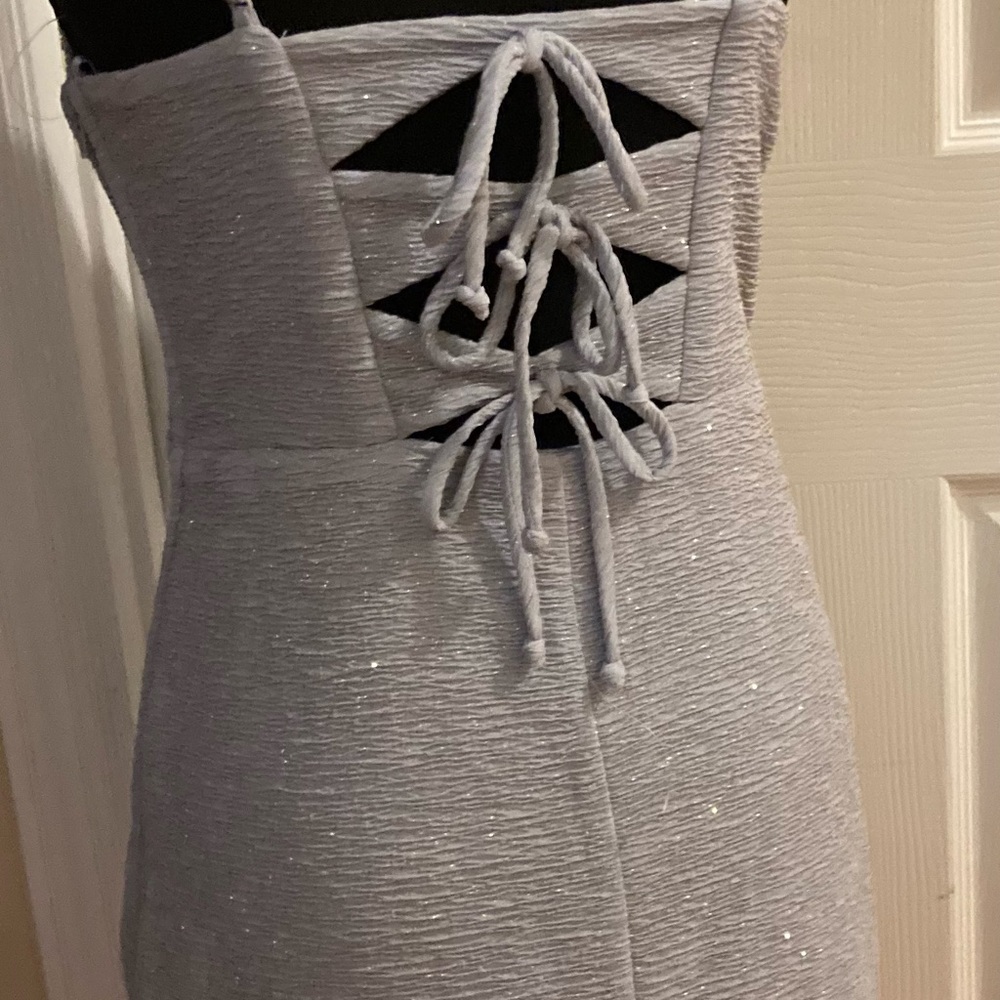 Gorgeous CITY STUDIO Sparkling Silvery Gray DRESS Size 7 NEW!
